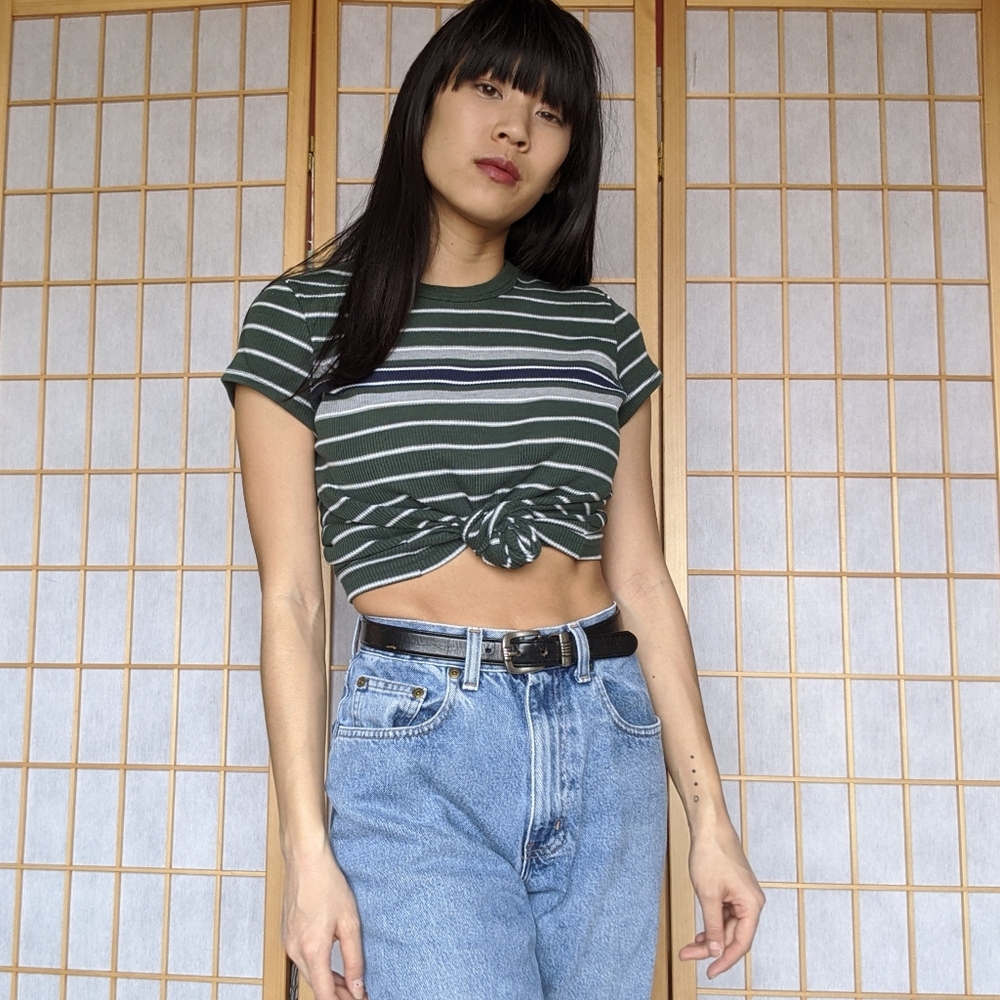 Green stripe shirt